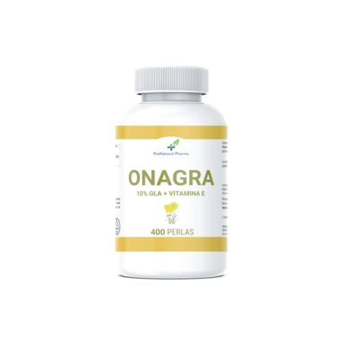 Aceite de Onagra 10% GLA |400 perlas | Cápsulas 500mg aceite + Vitamina E ProNatural Pharma. Alivio Síntomas Menstruales | Salud mujer