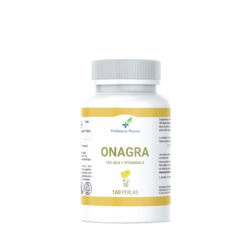 Aceite de Onagra 10% GLA |160 cápsulas | Cápsulas 500mg aceite + Vitamina E ProNatural Pharma. Alivio Síntomas Menstruales | Salud mujer