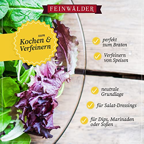 Feinwälder® Premium - Aceite de colza (10 litros, prensado en frío, sin OGM, aceite de colza, 10 l, paquete XL, aceite vegetal para freír y refinar/aceite de colza típico en color y olor)