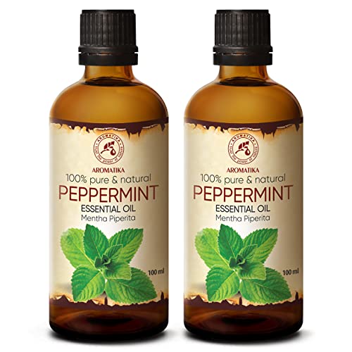 Aceites Esenciales de Menta 200ml - Mentha Piperita - India - 100% Puro & Natural - Fragancias para Hogar - Mejor para Aromaterapia - Difusor - Lámparas de Aroma